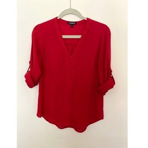 Red Button Front Chelsea blouse